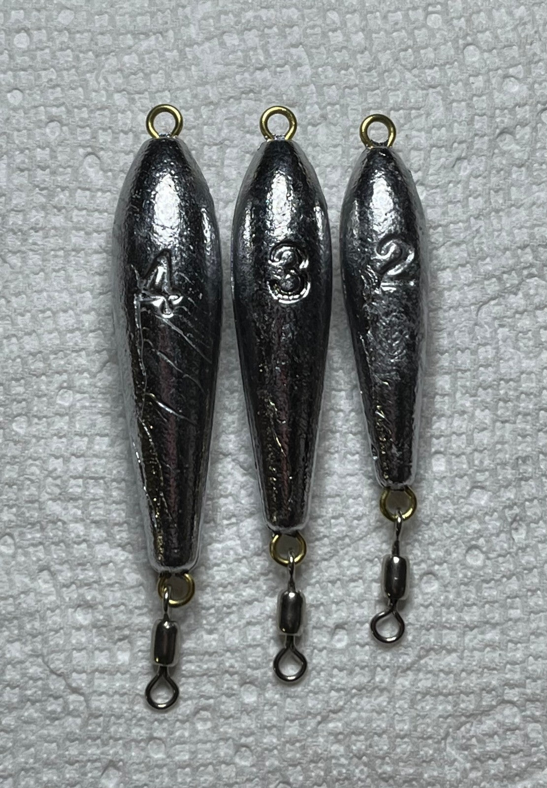 Trolling Inline Sinkers with Swivel - Lead Weights for Fishing, 2oz-4oz, Bulk Quantities