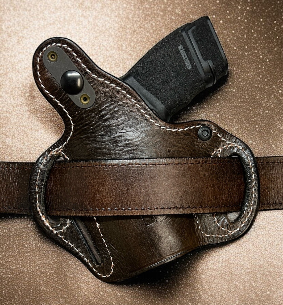 Tagua Right Hand OWB Belt Holster for Gun Models - Dark Brown Leather