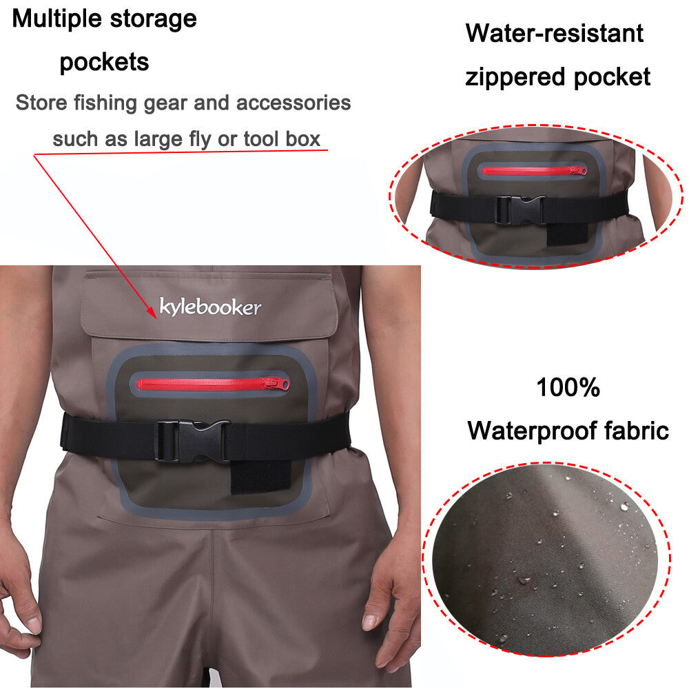 Fly Fishing Chest Waders Breathable Waterproof Stocking Foot Fishing & Hunting Waders