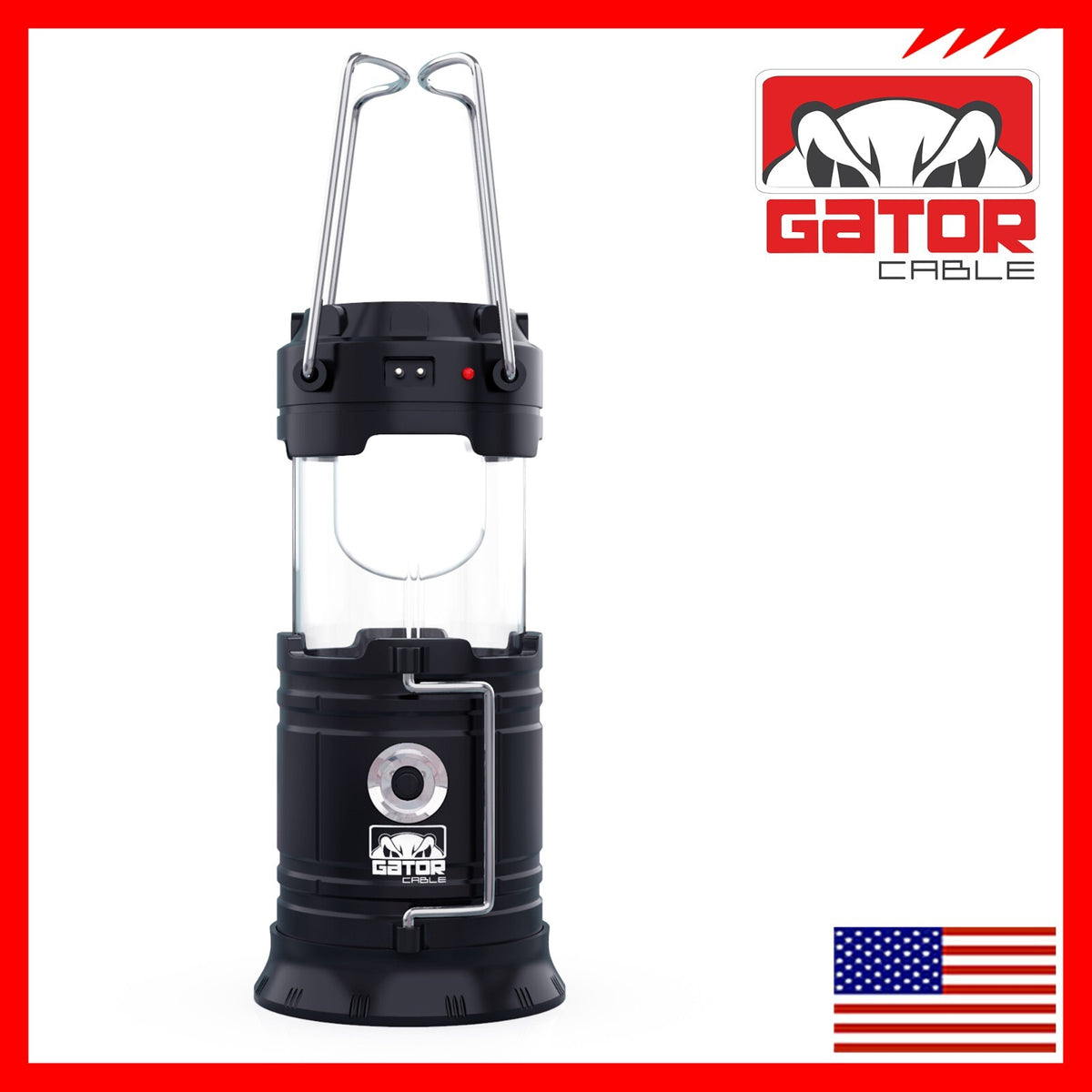 Solar Rechargeable LED Camping Lantern & Power Bank - Portable Emergency Light