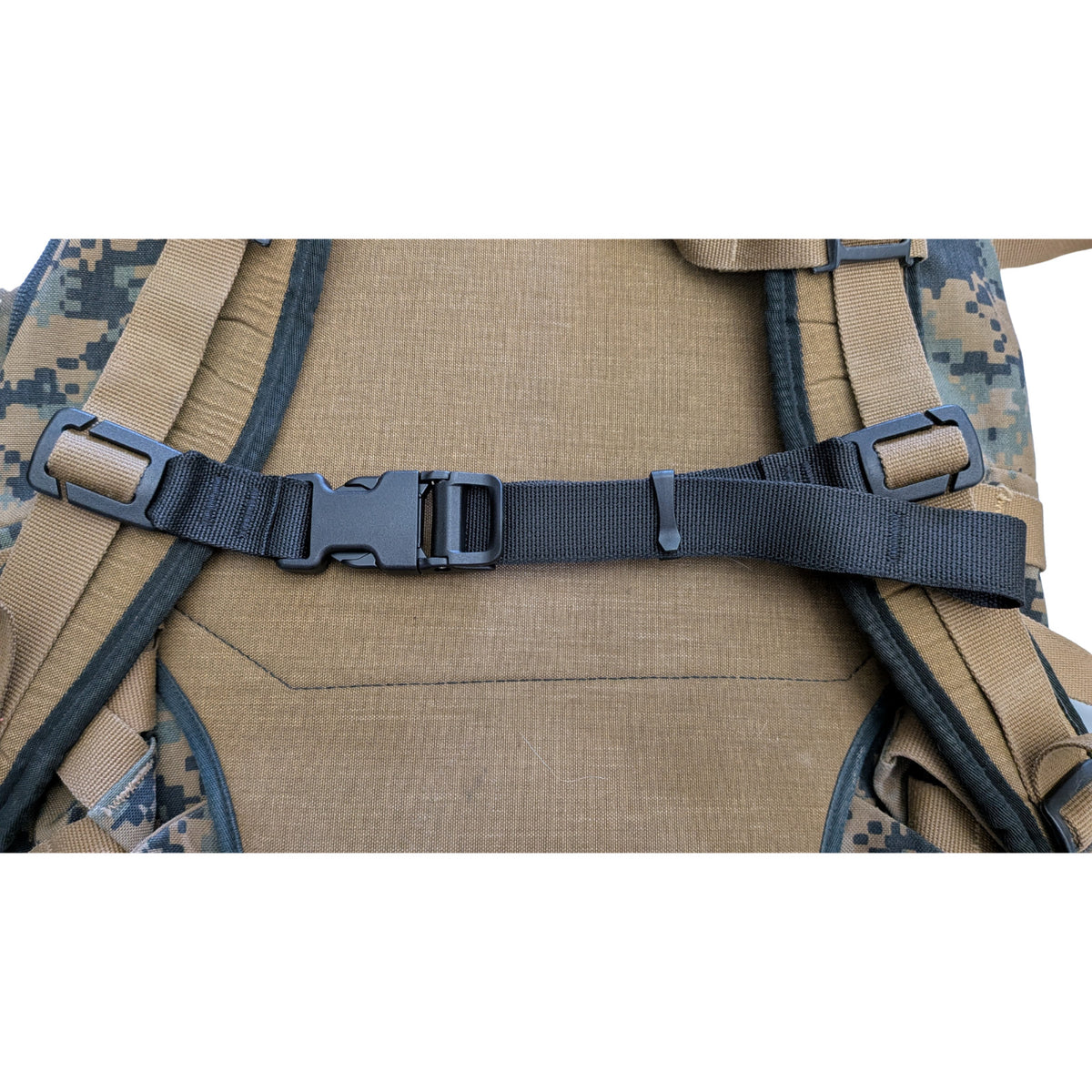 Heavy Duty Military Backpack Sternum Strap with Auto Cam Clip - Universal Load Support