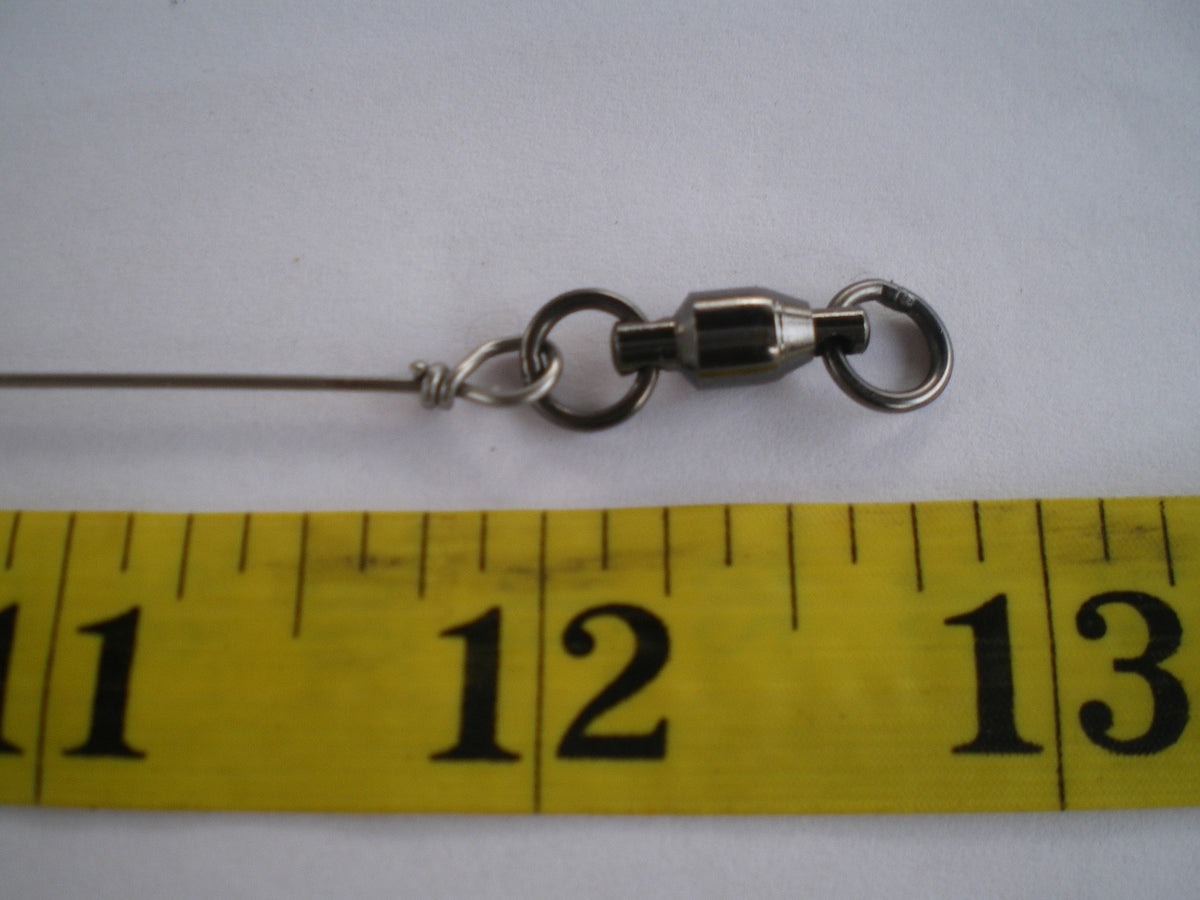 Stainless Steel Fishing Leader Wire Set - 8, 10, 12 Inch, 100 Lb Test, Swivel & Hook Snaps - 15 Pieces