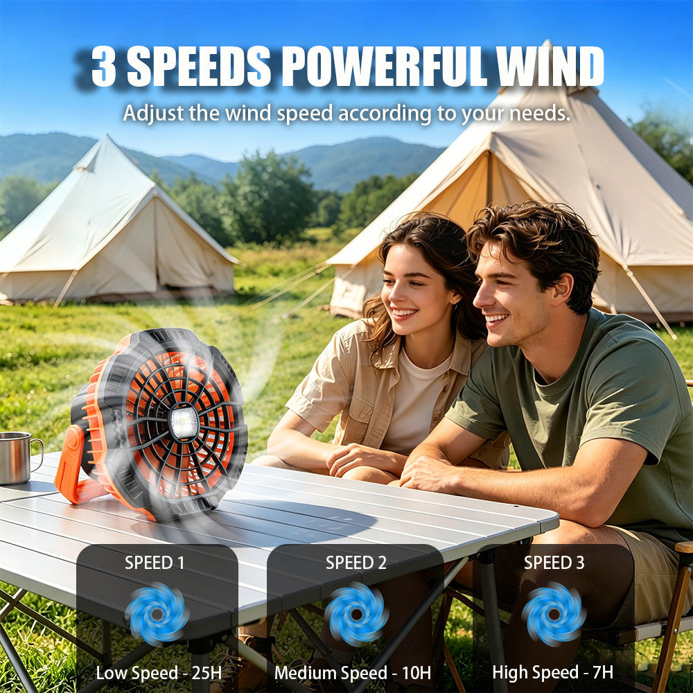 Portable Tent Light LED Fan Combo for Camping Hiking Outdoor