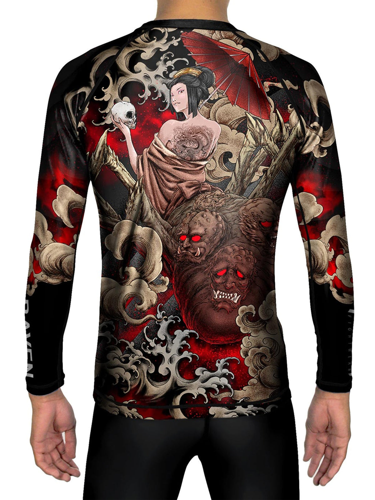 Men's Rash Guard for MMA BJJ Fighting - Jorogumo Spider Design