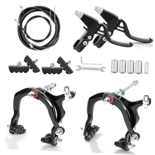 Bike Brake Set with C Calipers, Cables, Levers & Pads - Front & Rear