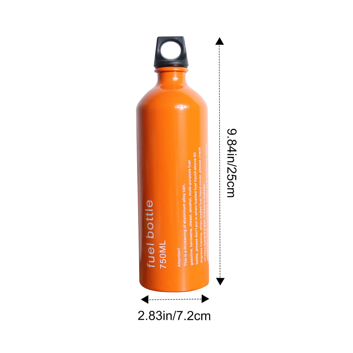 750ml Aluminum Fuel Bottle for Camping Hiking Outdoor Cooking Gasoline Alcohol