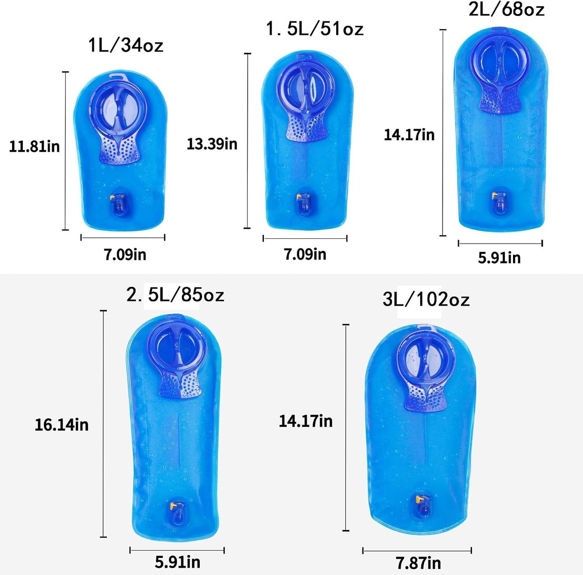 Hydration Bladder Water Reservoir 1.5L-3L for Hiking Camping Backpack
