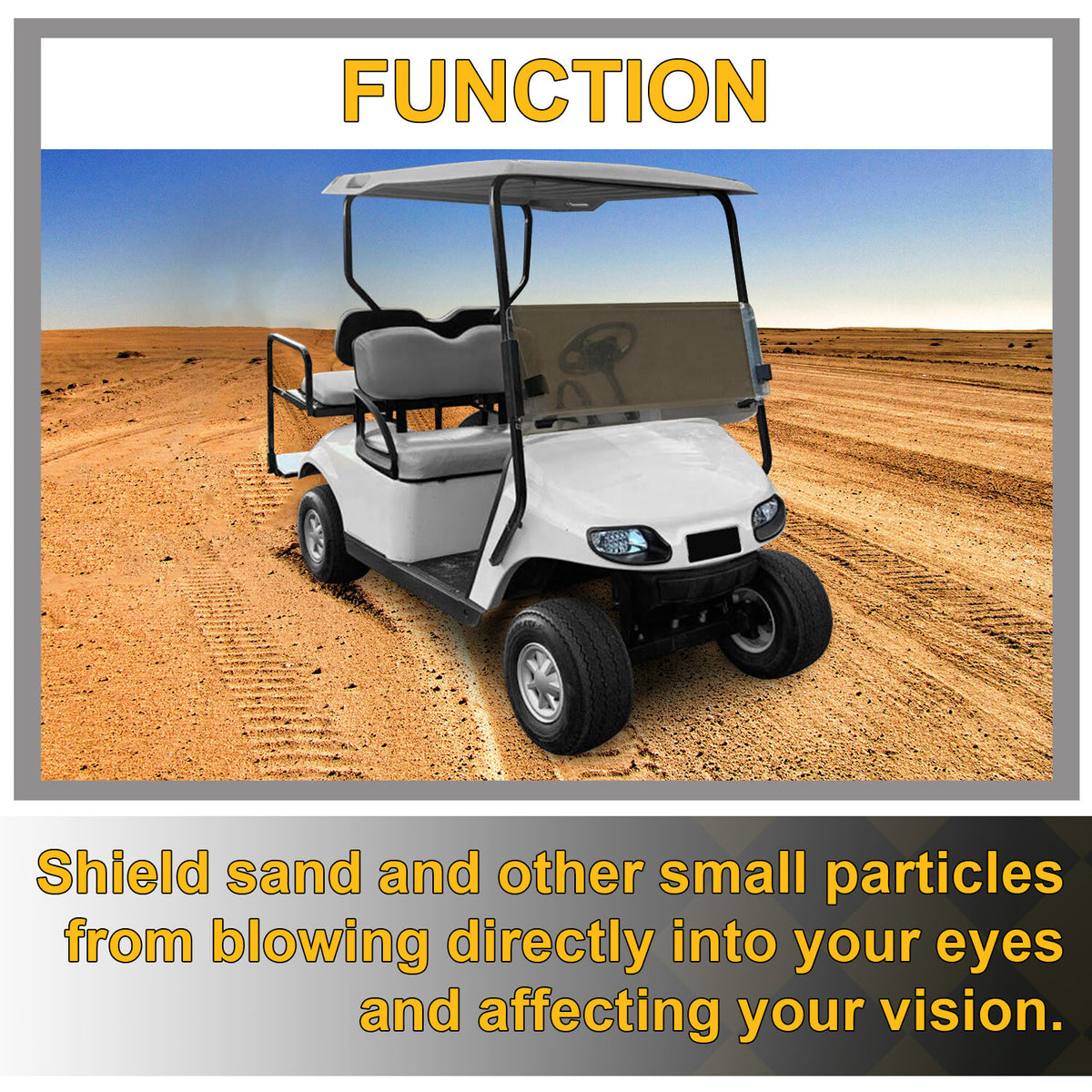 Golf Cart Windshield for 2014+ EZGO TXT Fold Down Tinted Front Protection