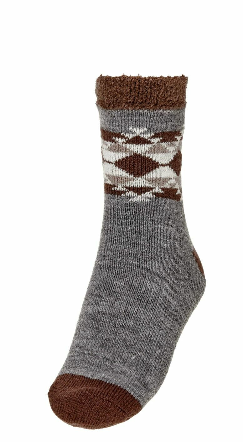 Men's Cozy Cabin Crew Socks One Size Comfortable Plush Lounge Socks
