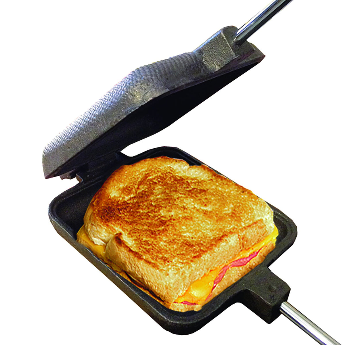 Cast Iron Campfire Sandwich Maker - Square Pie Iron for Toasted Pies