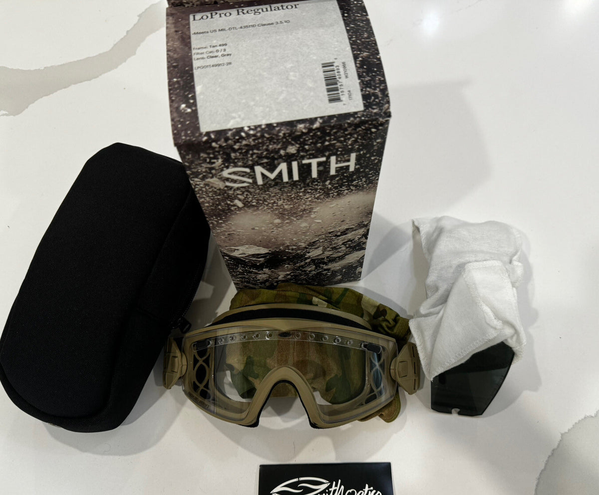 Ski & Snowboard Goggle Regulator with Clear & Gray Lenses - Tan