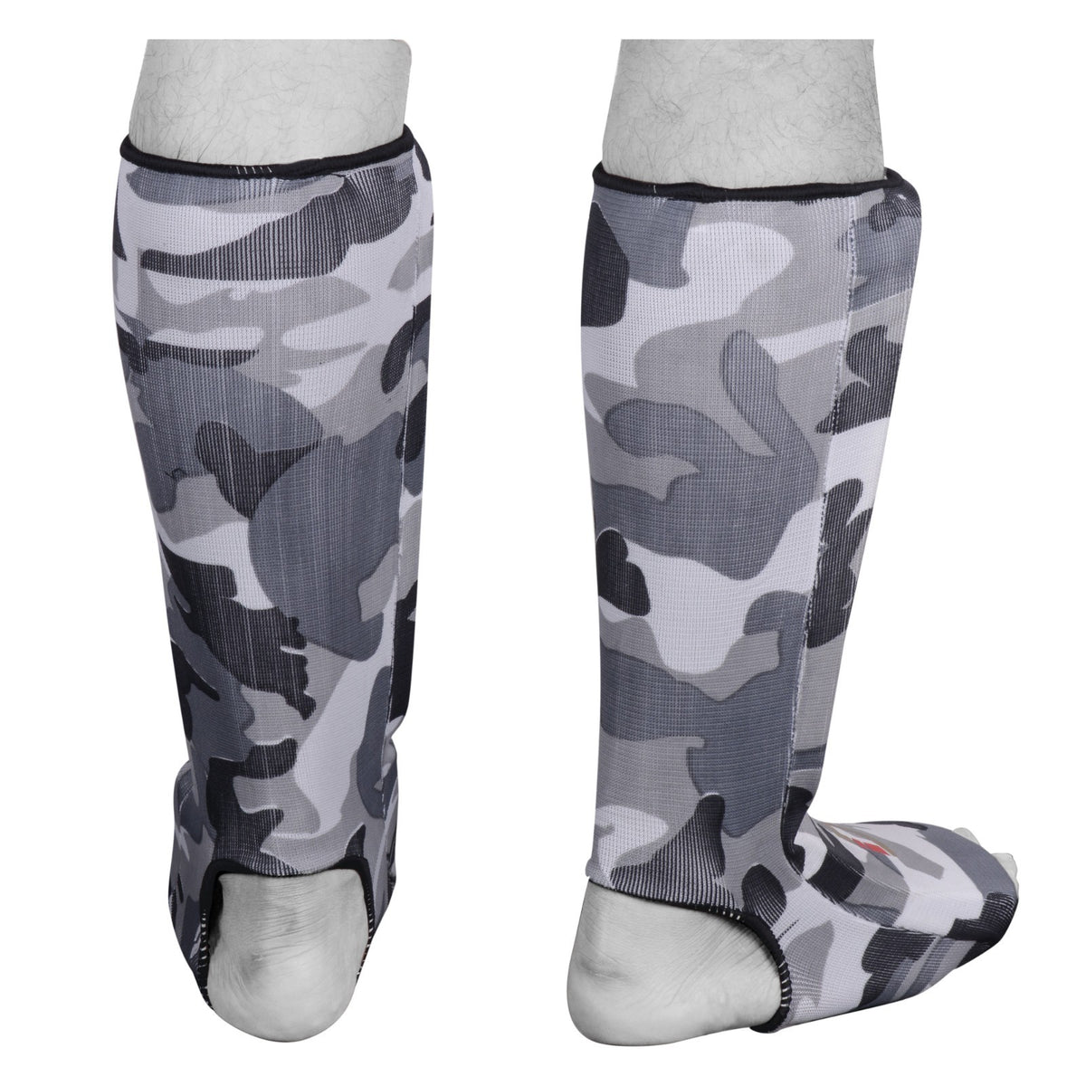 Foam Padded MMA Shin Guards with Impact Protection - White Camo, Multiple Sizes