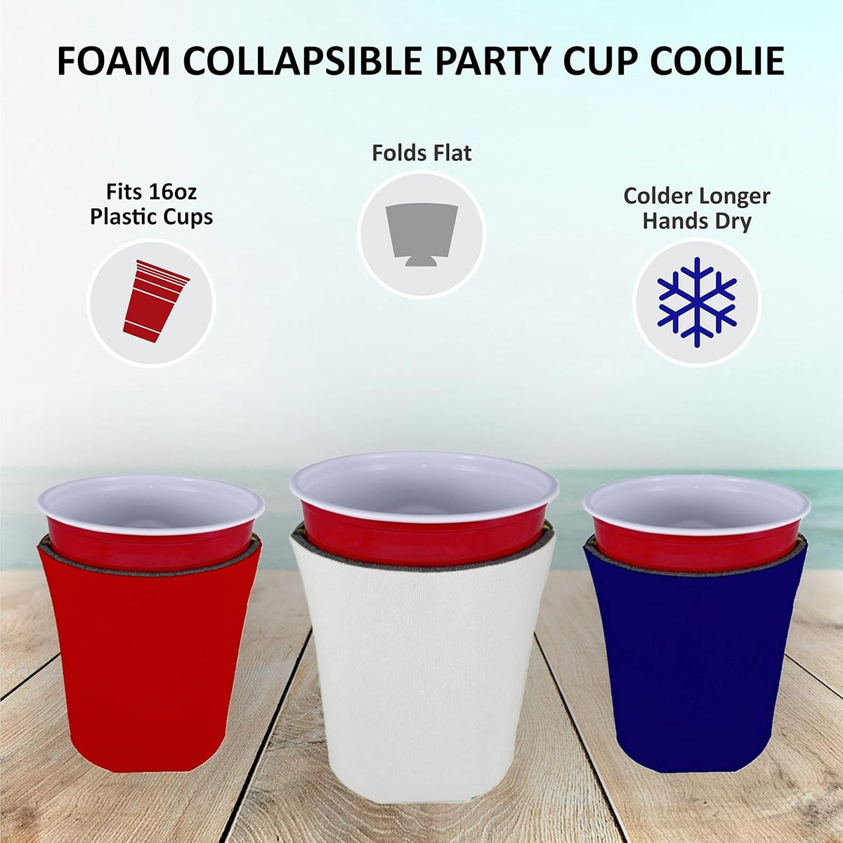 Neon Pink Foam Party Cups 2 Pack - Insulated Disposable Drink Coolies