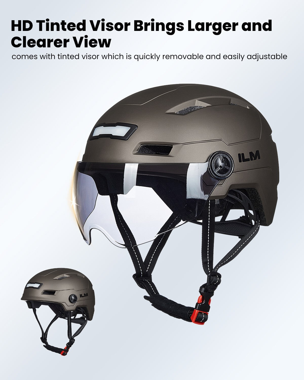 Bike Cycling Helmet with USB Rechargeable LED Lights for Men Women