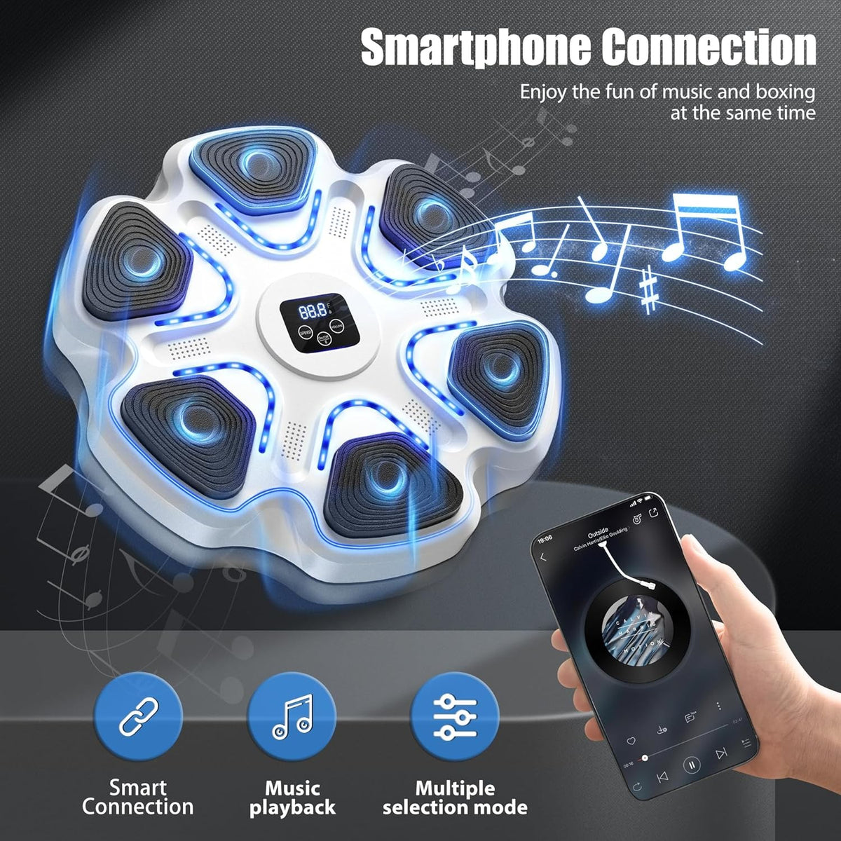 Wall Mounted Bluetooth Boxing Machine with Music & Feedback