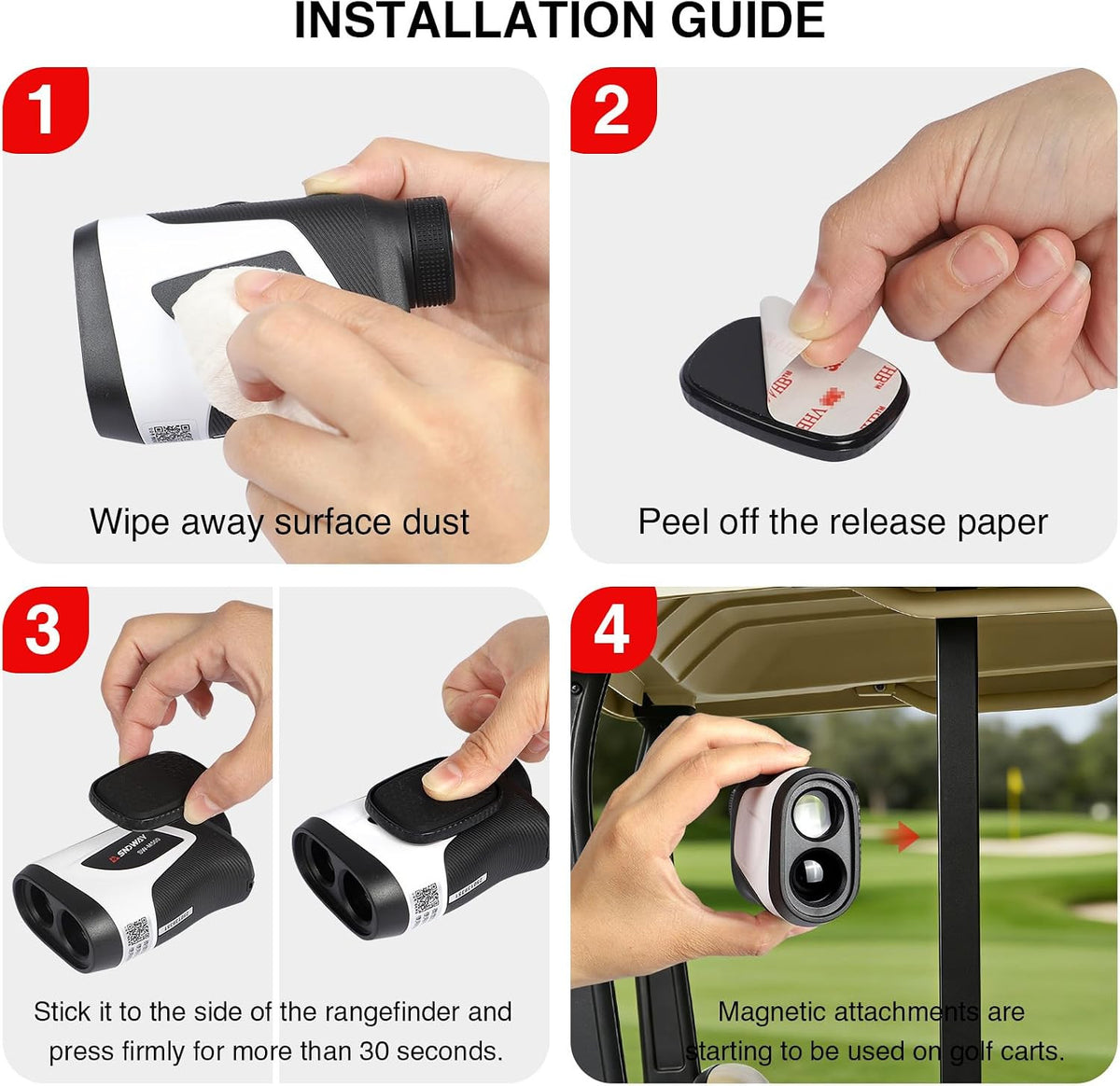 Magnetic Golf Rangefinder Holder Mount for Golf Cart & Push Cart