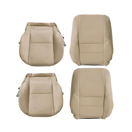 Universal 4-Piece Tan Leather Microfiber Seat Covers for Toyota Tundra & Sequoia 2000-2007