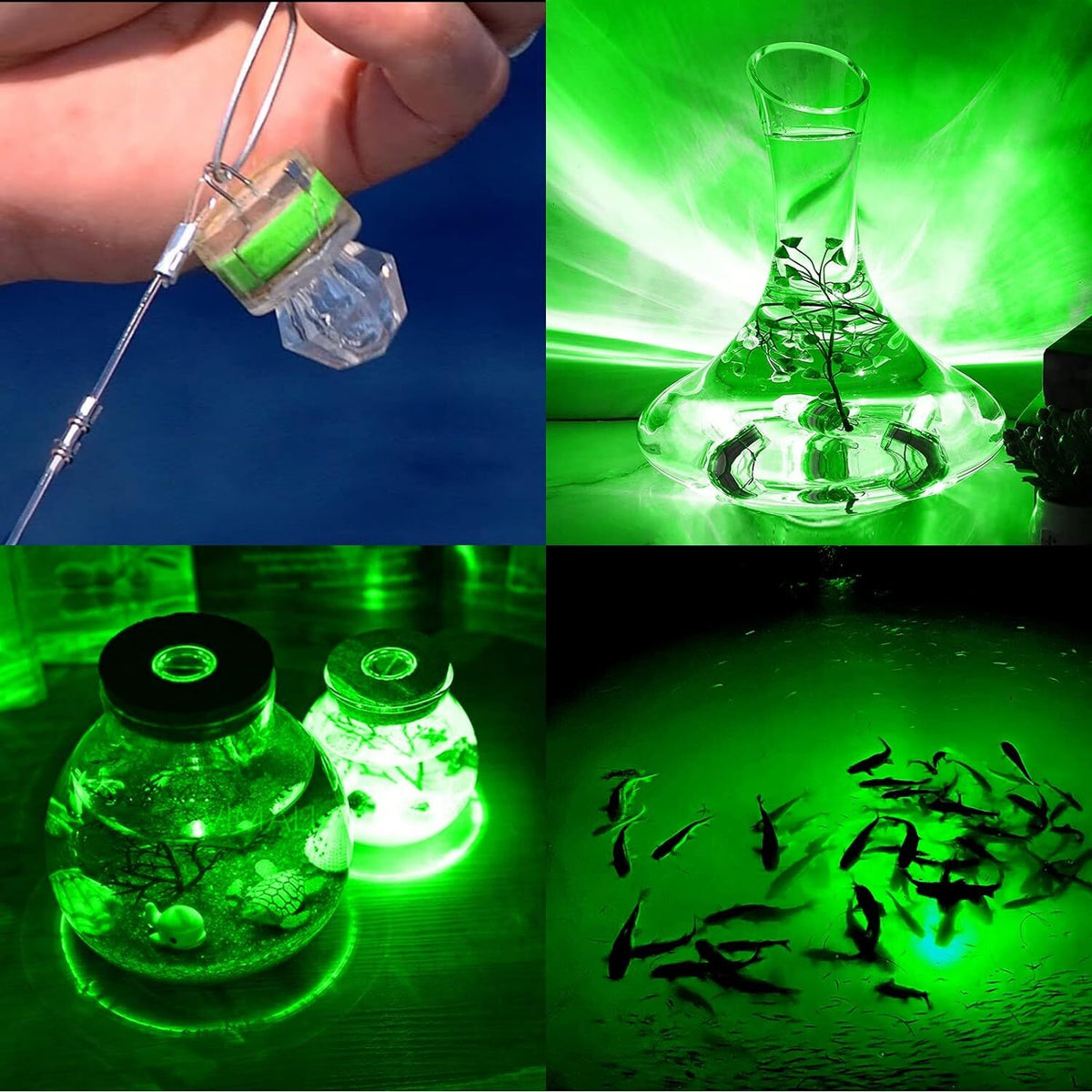 Fishing LED Underwater Strobe Light Green for Deep Drop Bait Lure - 10 Pcs