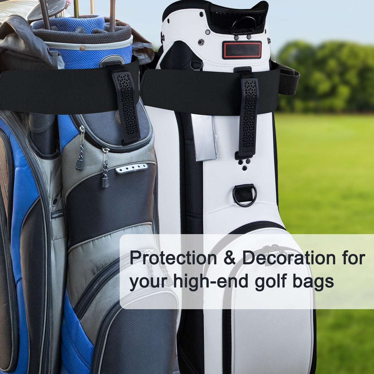 Golf Cart Strap Sleeve 2-Pack Protects Golf Bag from Wear - 20.5 Inch