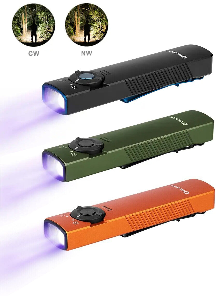 LED Flashlight with UV & White Light - 1000 Lumens, Multi-Color Options