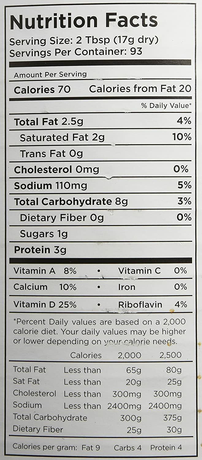 Low Fat Non-Dairy Milk Alternative Powder 3.5 lbs - Long Shelf Life