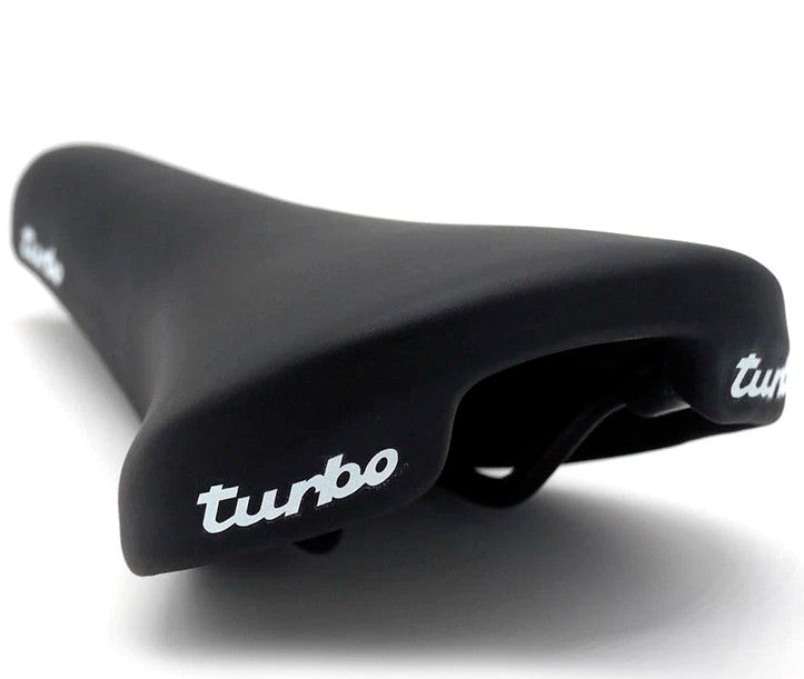 Vintage Bicycle Saddle - Selle Italia Turbo 1980 with Alloy Rails - Black