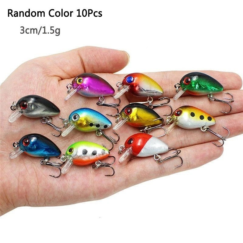 9-Piece Fishing Lure Set Hard Minnow Crankbaits for Bass & Crappie