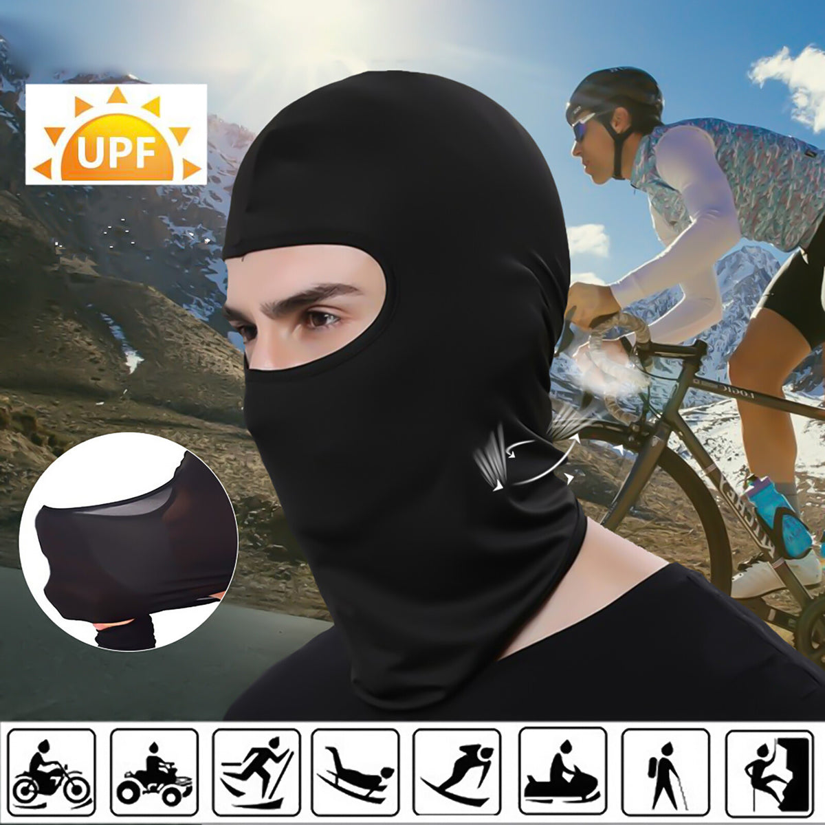 UV Sun Protection Balaclava Full Face Mask for Cycling Running - 10 Pack