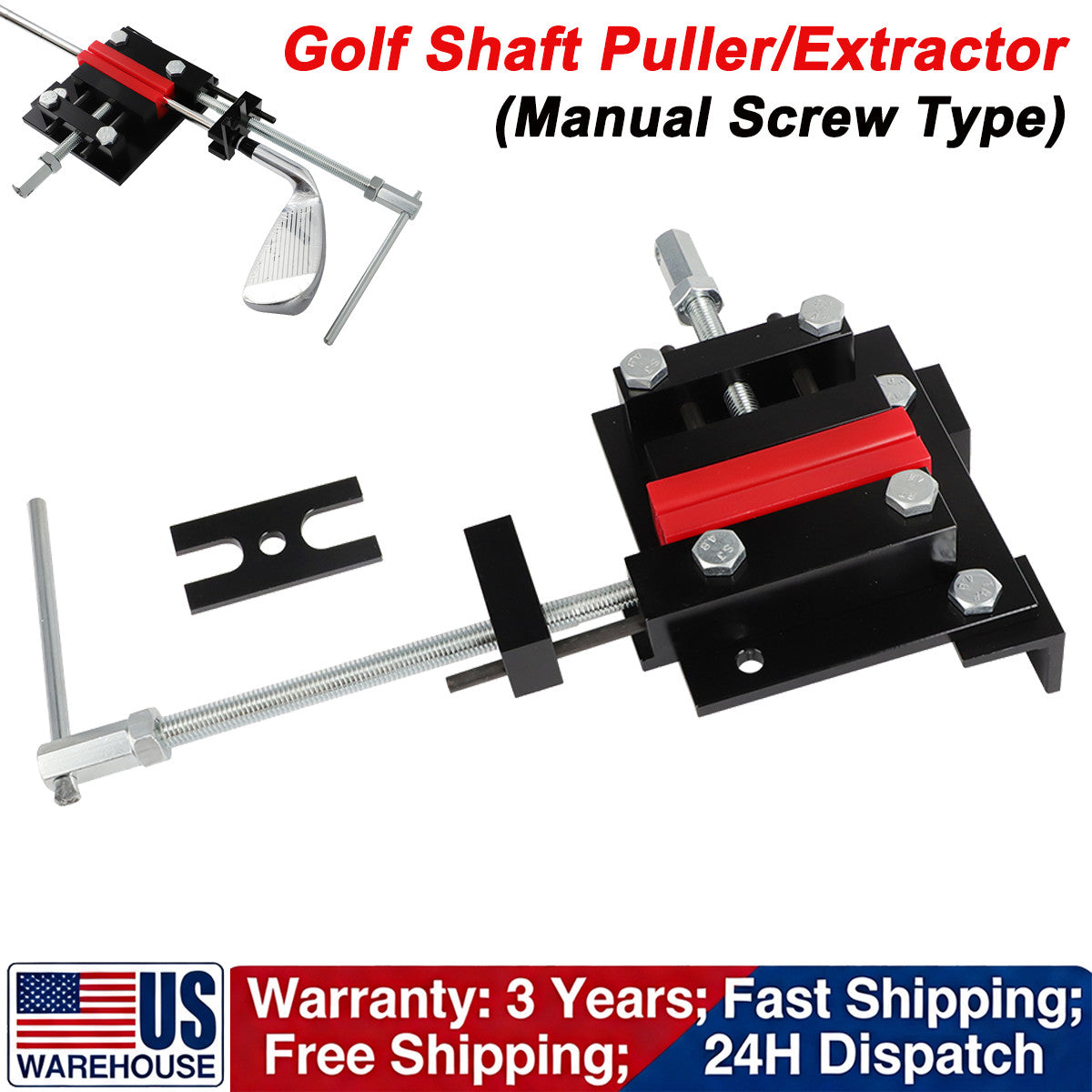 Golf Shaft Puller Extractor for Steel & Graphite Shafts - Manual Screw Tool
