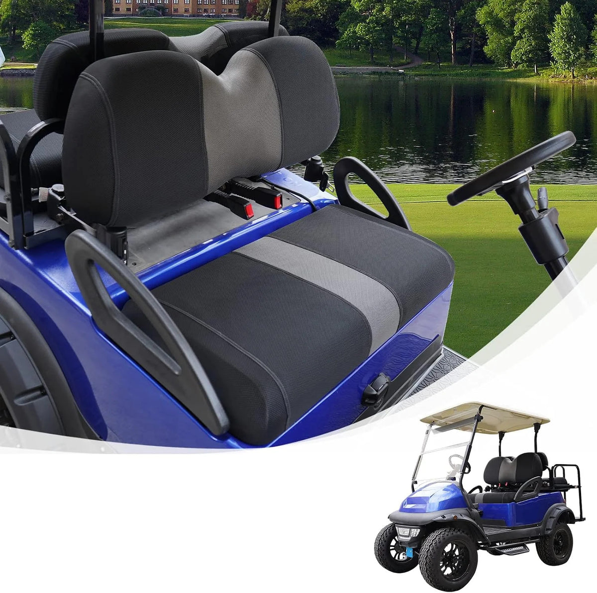 Golf Cart Front Seat Covers for Club Car Precedent 2004-Up - Durable Mesh Protection