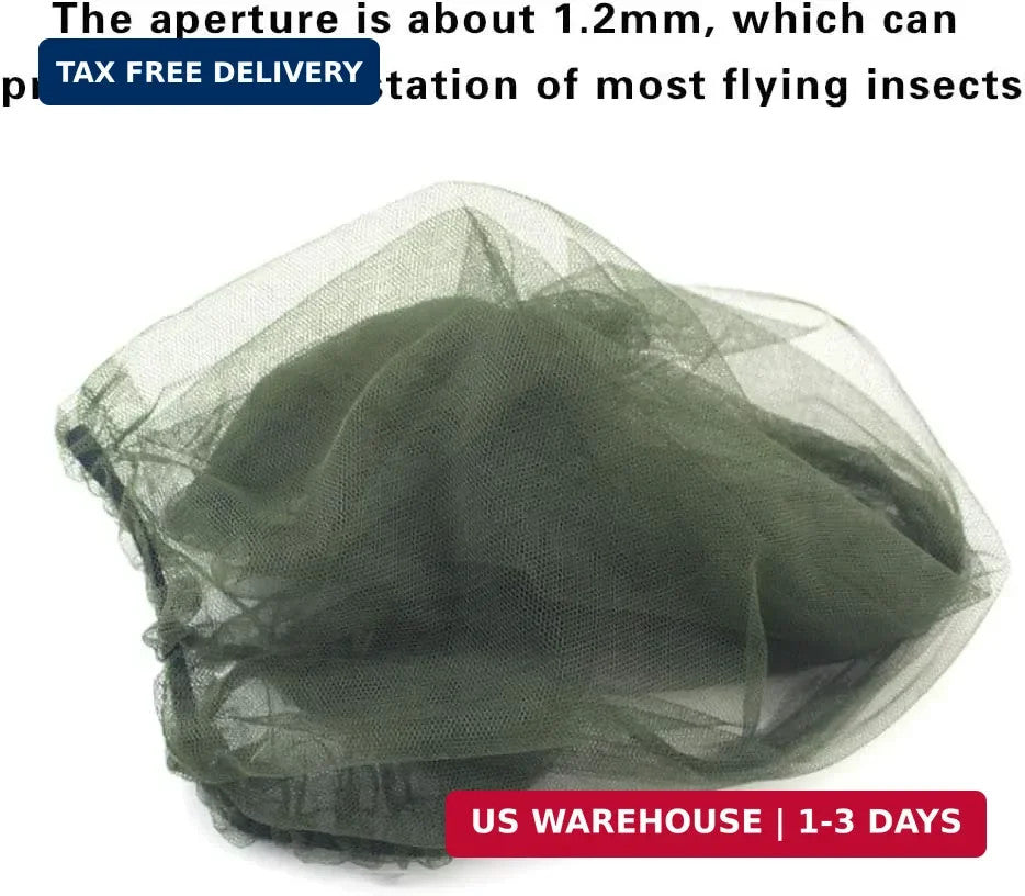Mesh Mosquito Head Net for Camping Hiking Insect Protection - Pack of 6