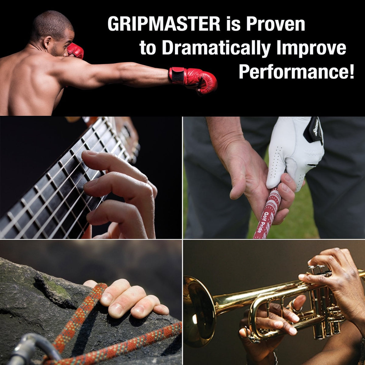 Gripmaster Hand Exerciser 9 lb Heavy Tension - Prohands Black