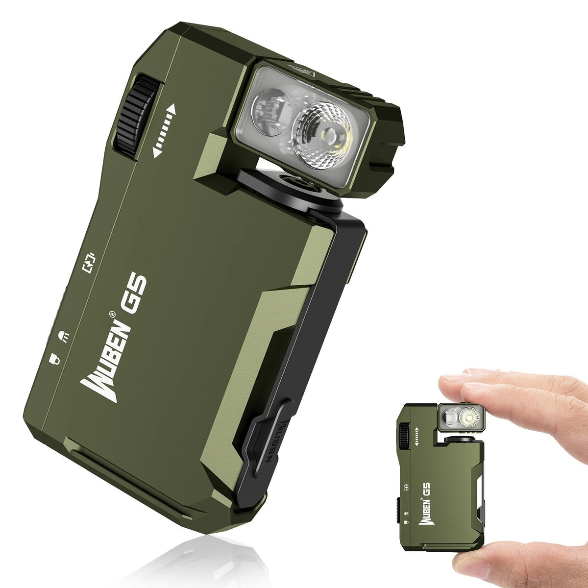 Rechargeable EDC Flashlight with RGB Light and 400 Lumens