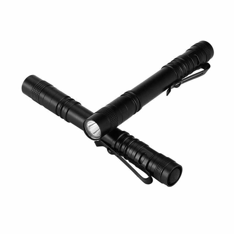 2PCS Mini Small LED Flashlight Penlight with Clip - Super Bright Torch for Pocket