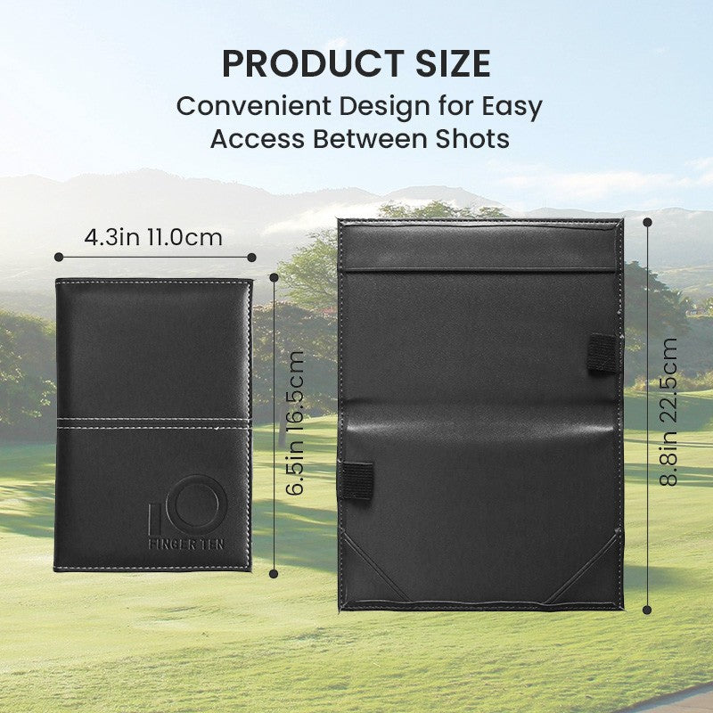 Golf Yardage Scorecard Holder Leather Book with 2 Pieces - Sunfish Style