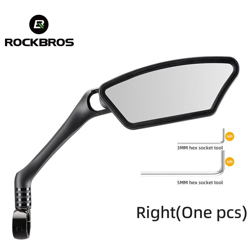 Bike Rear View Mirror Handlebar Mount Rotatable Bicycle Convex Glass