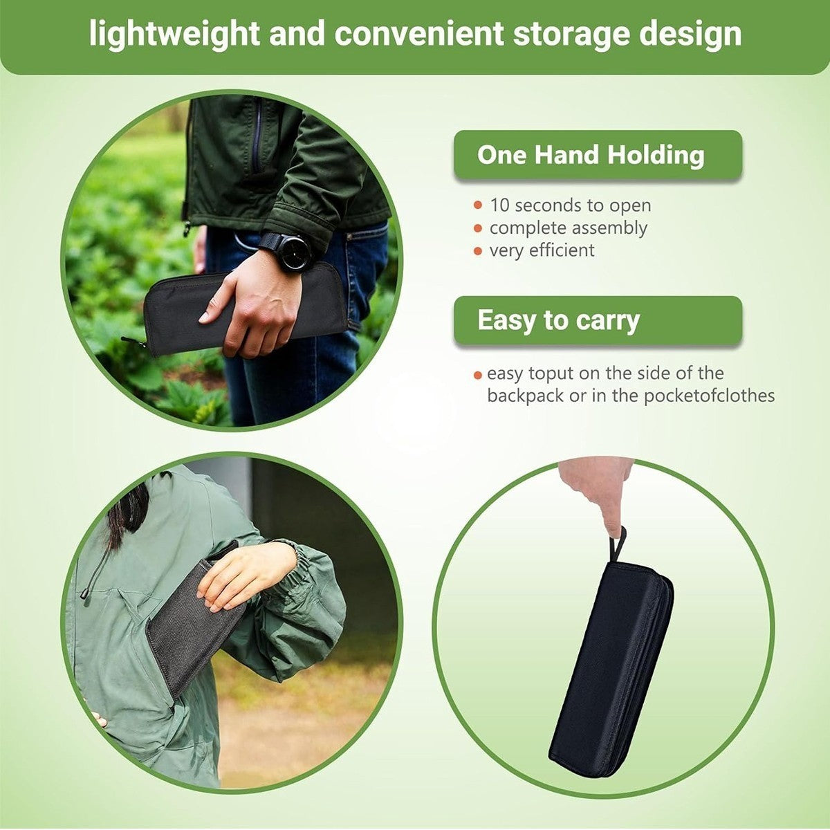 Portable Folding Camping Stool for Adults, Lightweight Hiking & Fishing Seat