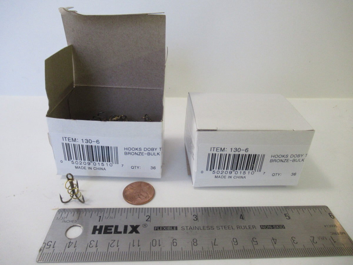 Treble Fishing Hooks - Bronze Spring Bait Hooks for Fish Tackle, Multiple Sizes & Quantities