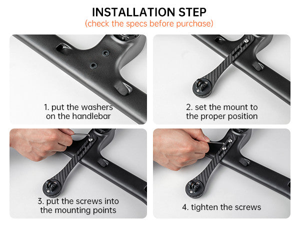 Bike Computer Mount Carbon Fiber Front Handlebar Compatible with Garmin