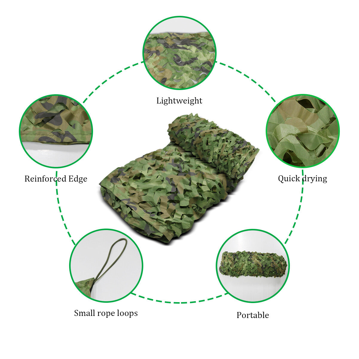 Woodland Camouflage Mesh Netting for Camping Hunting & Outdoor Decor