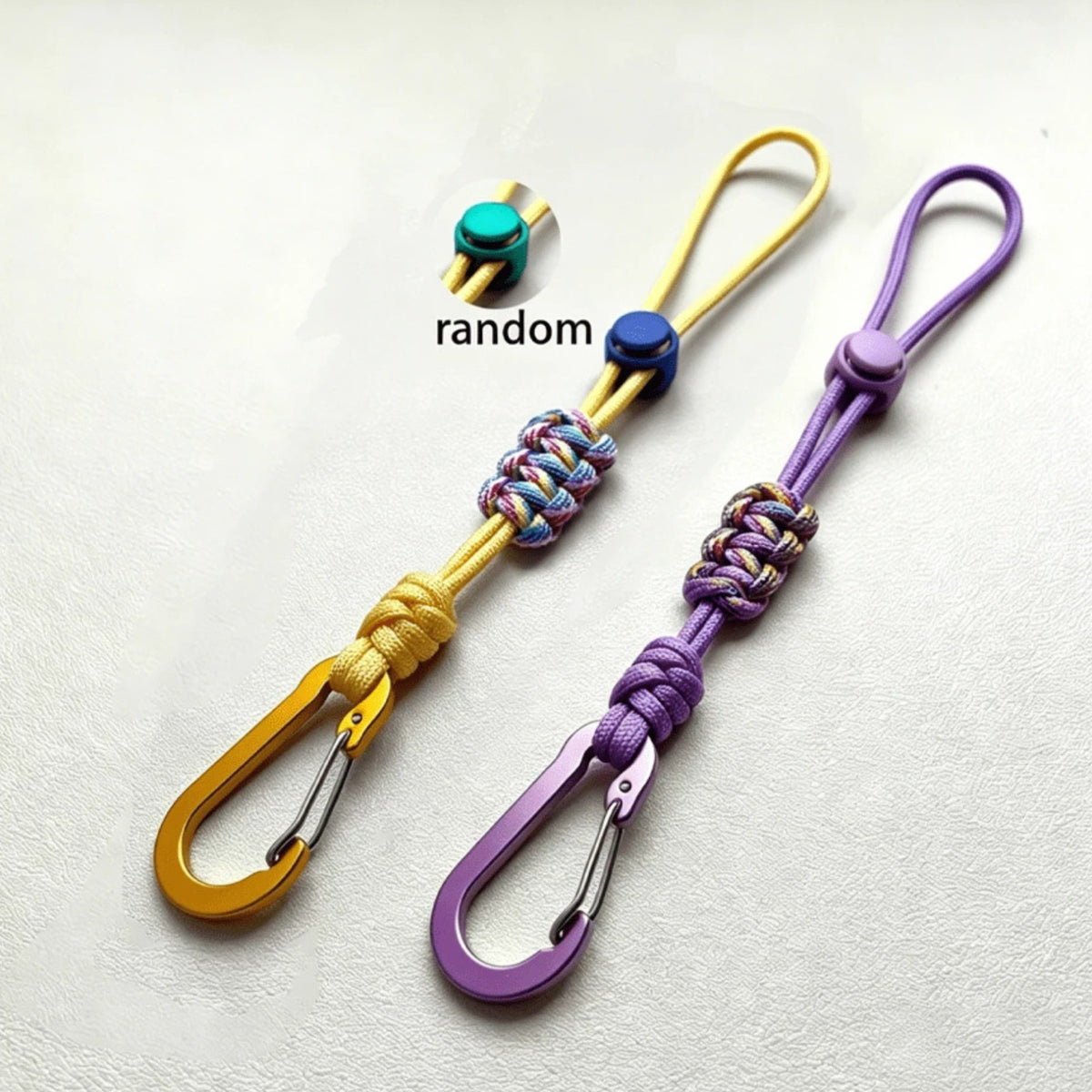 Adjustable Paracord Water Bottle Holder with Carabiner Keychain