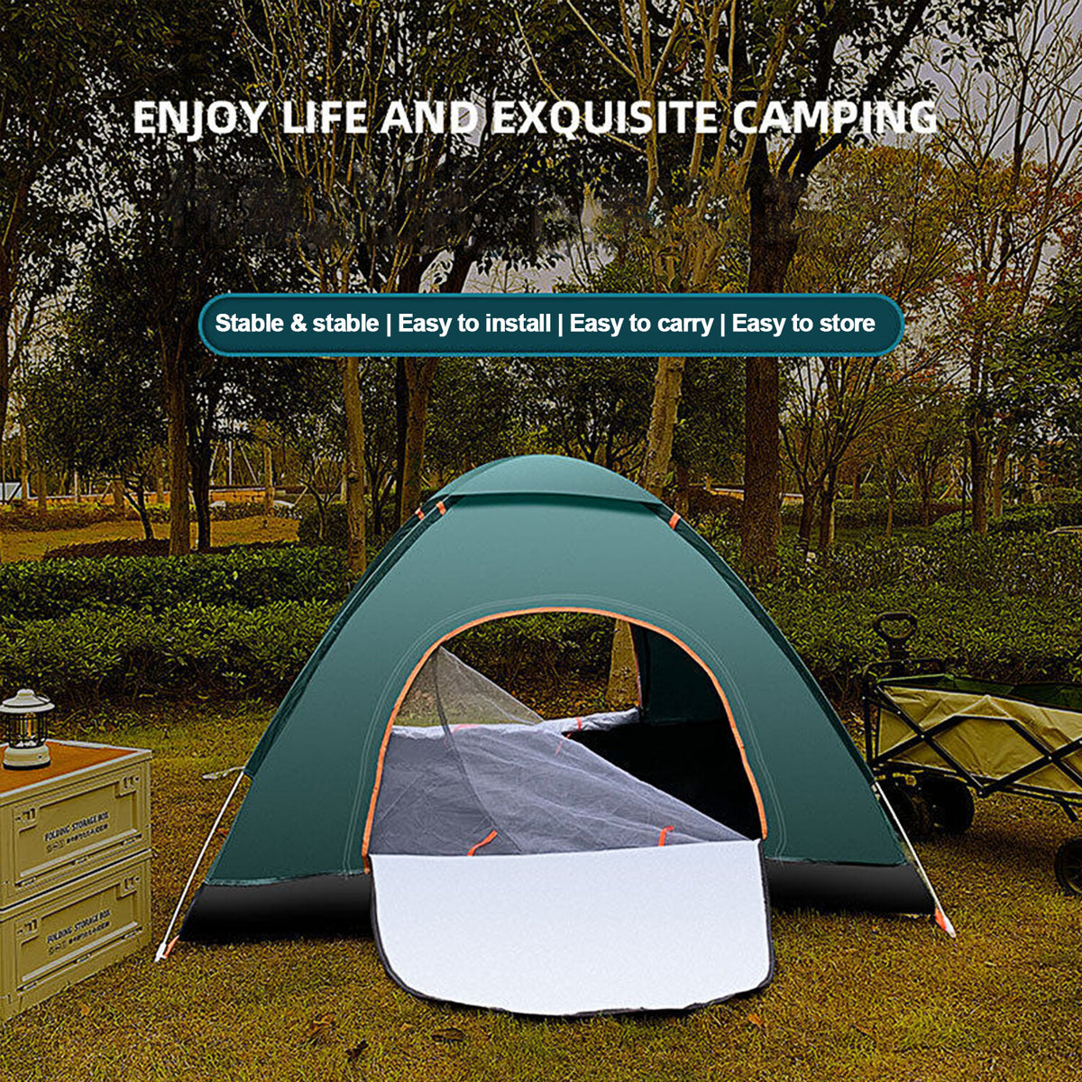 2-3 Person Waterproof Pop Up Tent for Camping Hiking - Instant & Windproof