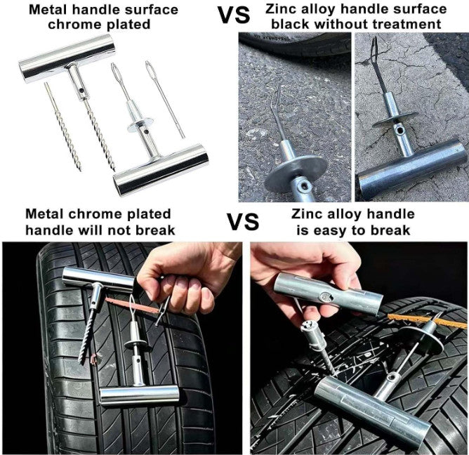 Automotive Tire Repair Kit 117 Pieces for Cars Motorcycles Trucks ATV