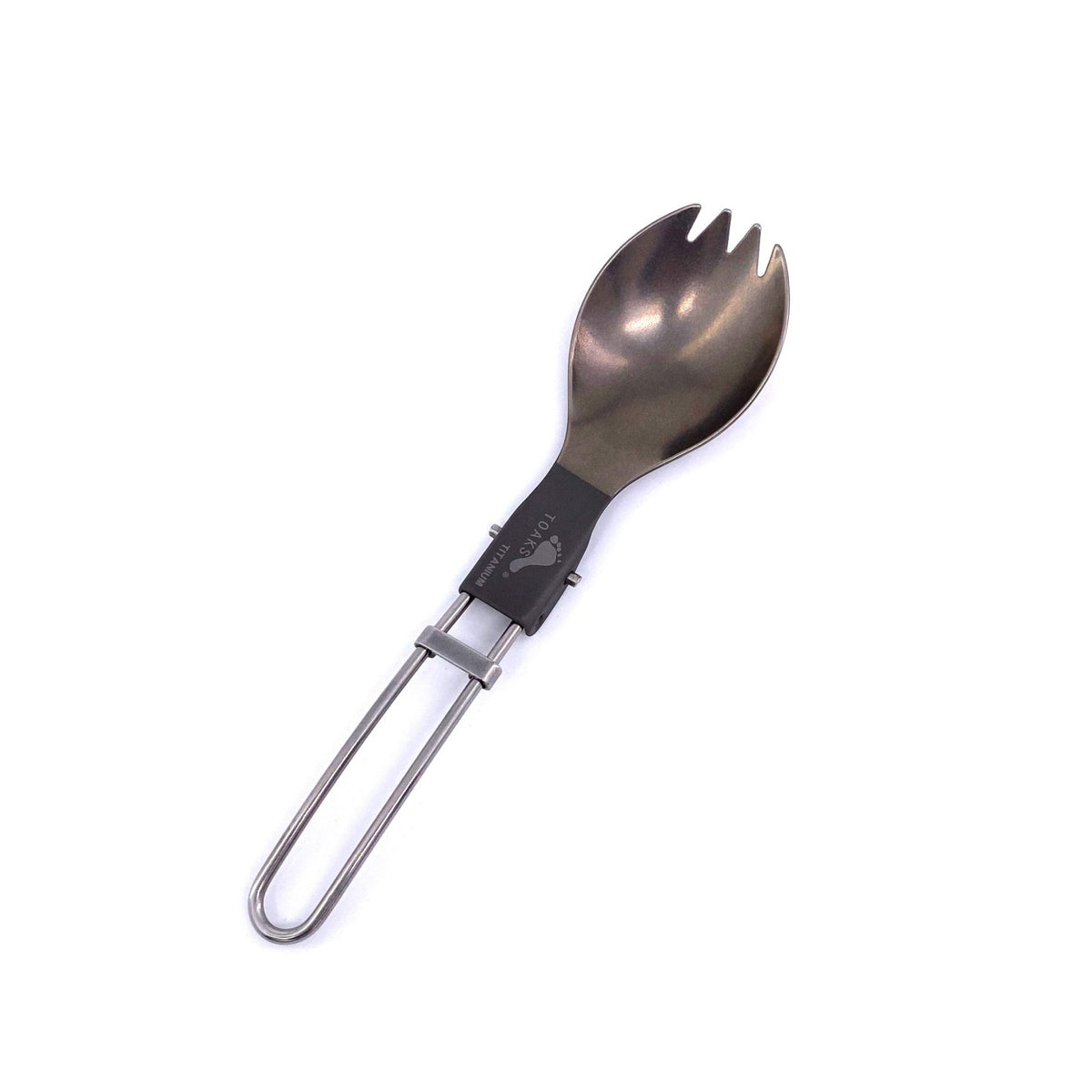 Titanium Folding Spork Small Camping Utensil Lightweight Cutlery