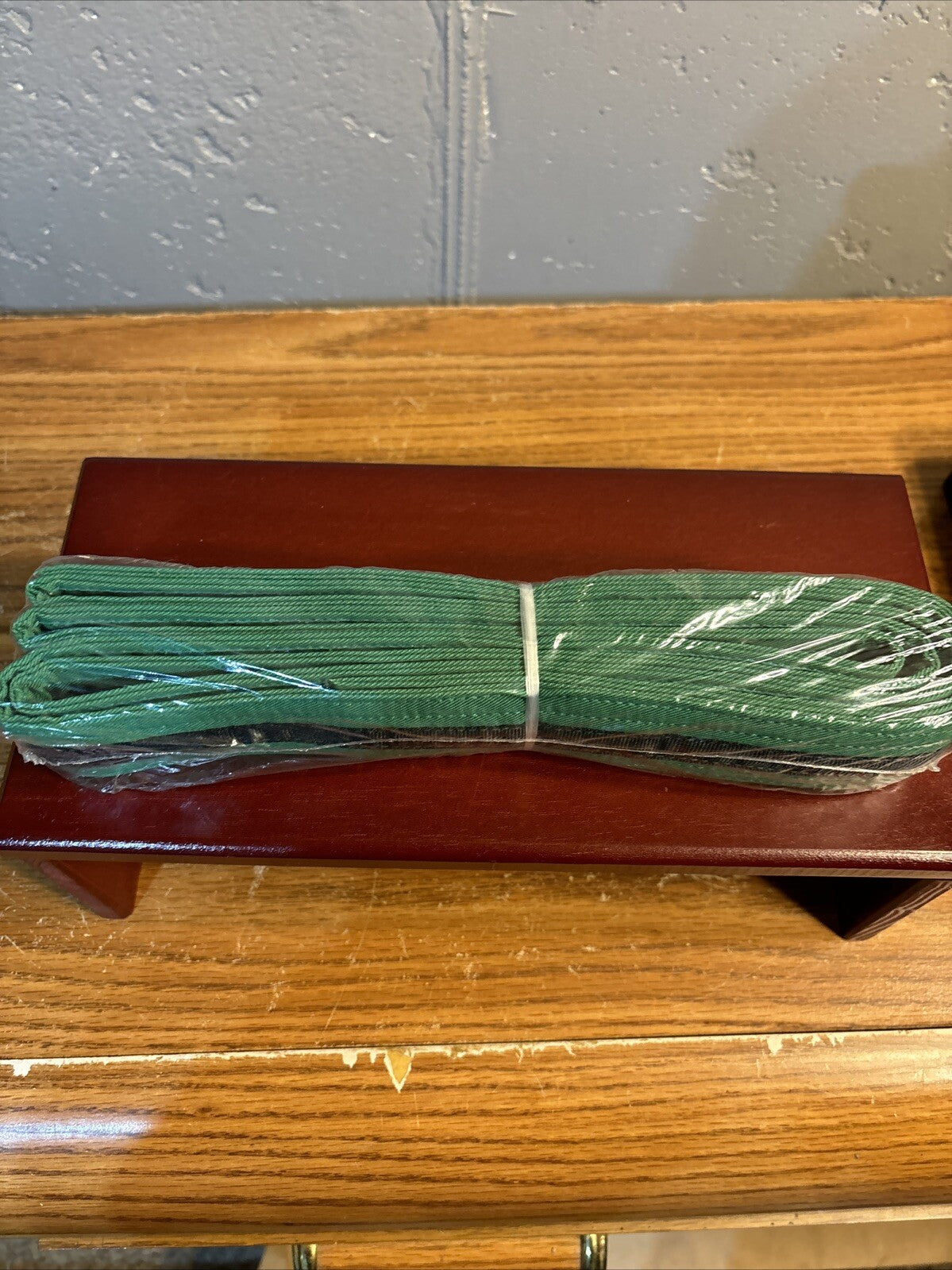 Martial Arts Green Double Wrap Belt Size 4 with Black Stripes