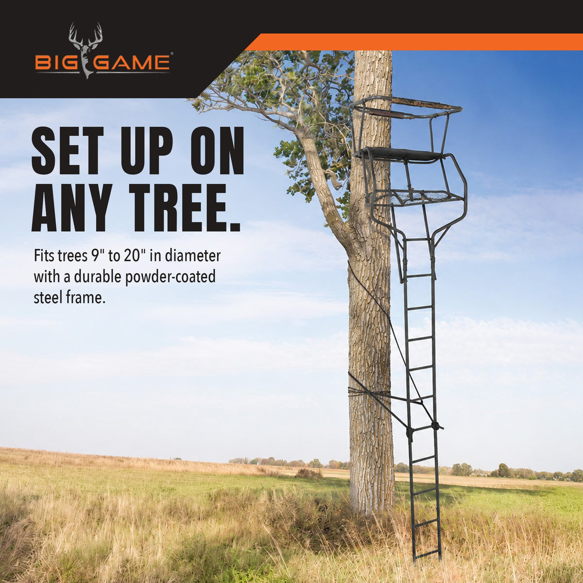 Big Game Guardian XLT 18ft 2-Person Climbing Tree Stand for Deer Hunting