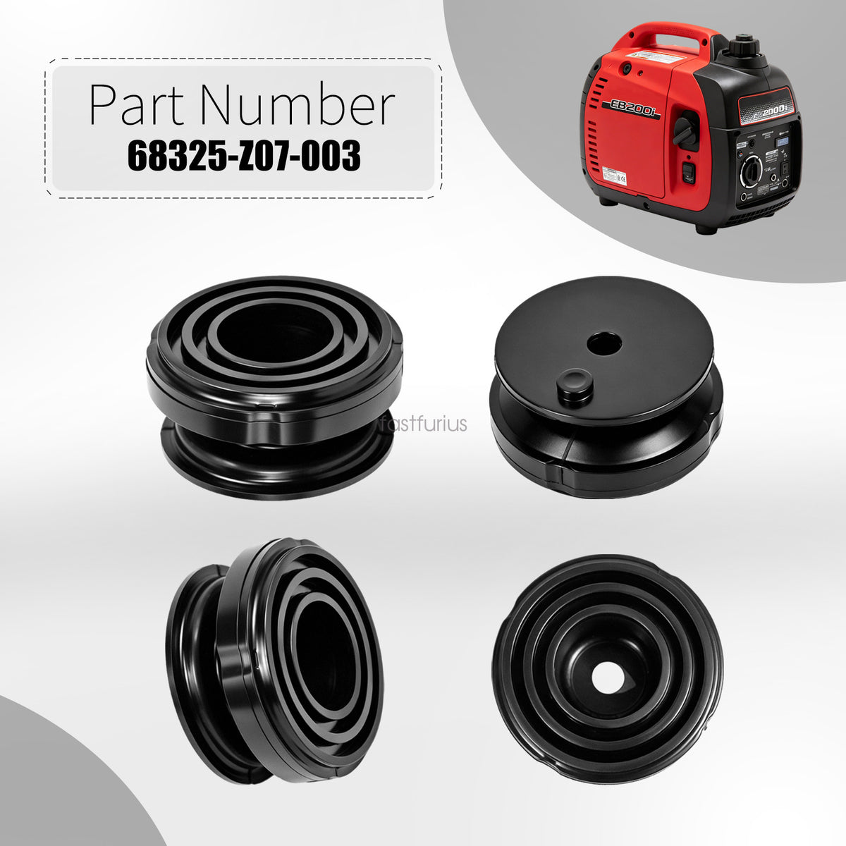 Rubber Foot Pads for Honda Generators EB2000i EU2000i - 4 Pack