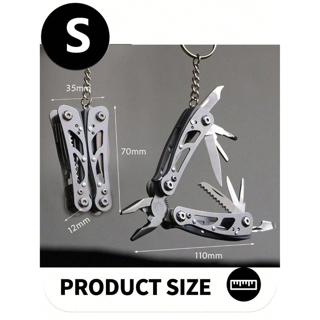 14-in-1 Mini Multi Tool Pliers Keychain Camping EDC Stainless Steel