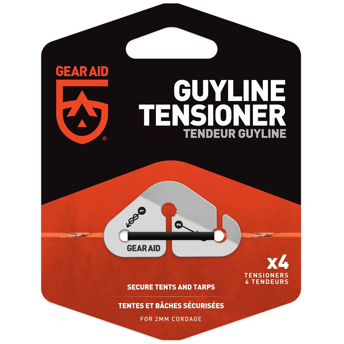 Outdoor Camping Guyline Tensioner 4-Pack - Silver