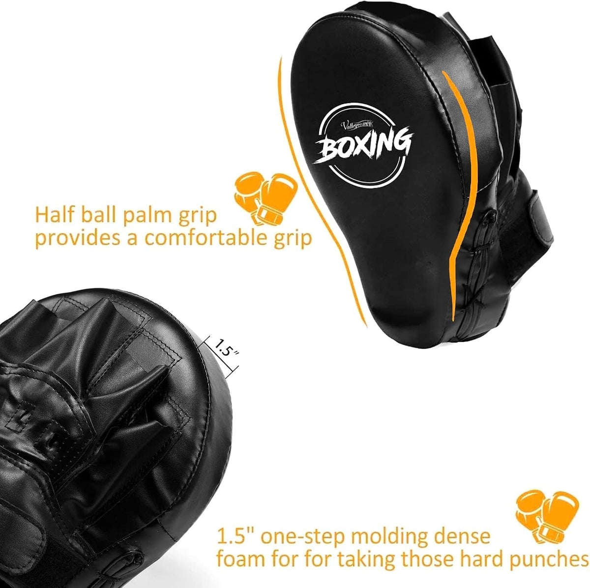 Martial Arts Punch Mitts for Karate Muay Thai Sparring - 7.9 x 9.8 Inches